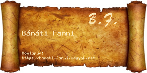 Bánáti Fanni névjegykártya