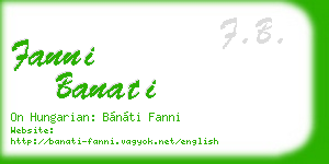 fanni banati business card