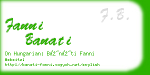 fanni banati business card